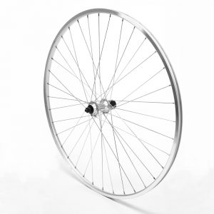 Rear Wheel 700c Hybrid Freewheel Silver Single Wall Nutted