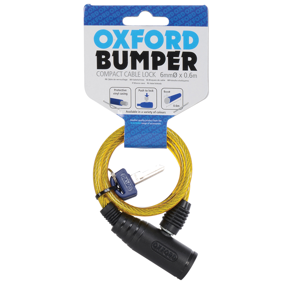 Oxford Bumper cable lock Yellow 600x6mm
